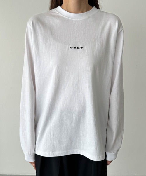 CANAL JEAN（キャナルジーン）の「El mar　standard刺繍ロングTシャツ（Tシャツ/カットソー・レディース・ホワイト/ブラック・ONE SIZE）」の20枚目の写真