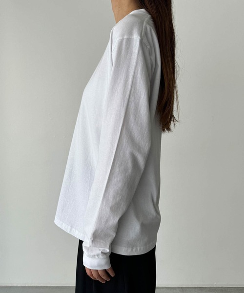CANAL JEAN（キャナルジーン）の「El mar　standard刺繍ロングTシャツ（Tシャツ/カットソー・レディース・ホワイト/ブラック・ONE SIZE）」の21枚目の写真