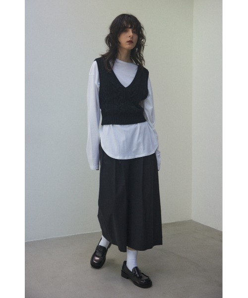 BLACK BY MOUSSY（ブラックバイマウジー）の「cable knit tank top(ケーブルニットタンクトップ)（タンクトップ・レディース・ホワイト/グリーン/ブラック・FREE）」の5枚目の写真