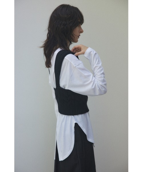 BLACK BY MOUSSY（ブラックバイマウジー）の「cable knit tank top(ケーブルニットタンクトップ)（タンクトップ・レディース・ホワイト/グリーン/ブラック・FREE）」の6枚目の写真