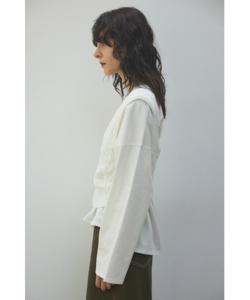 BLACK BY MOUSSY（ブラックバイマウジー）の「cable knit tank top(ケーブルニットタンクトップ)（タンクトップ・レディース・ホワイト/グリーン/ブラック・FREE）」の17枚目の写真