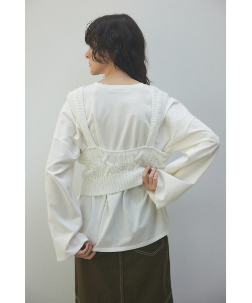 BLACK BY MOUSSY（ブラックバイマウジー）の「cable knit tank top(ケーブルニットタンクトップ)（タンクトップ・レディース・ホワイト/グリーン/ブラック・FREE）」の18枚目の写真