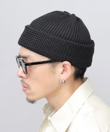 A.M.S.（エーエムエス）の「編み替え 綿麻（コットンリネン） 2ロール ニットキャップ（ニットキャップ/ビーニー）」