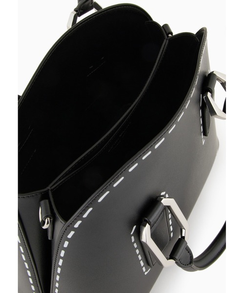 EMPORIO ARMANI（エンポリオアルマーニ）の「【エンポリオ アルマーニ】台形ハンドバッグ オプアートプリント（ハンドバッグ・レディース・ホワイト/ブラック・FREE）」の11枚目の写真