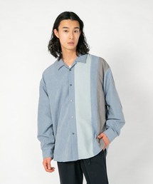 【BLUE STANDARD/ブルースタンダード】 フェイクスエード 無地　切り替えシャツ Tシャツ 2点セット