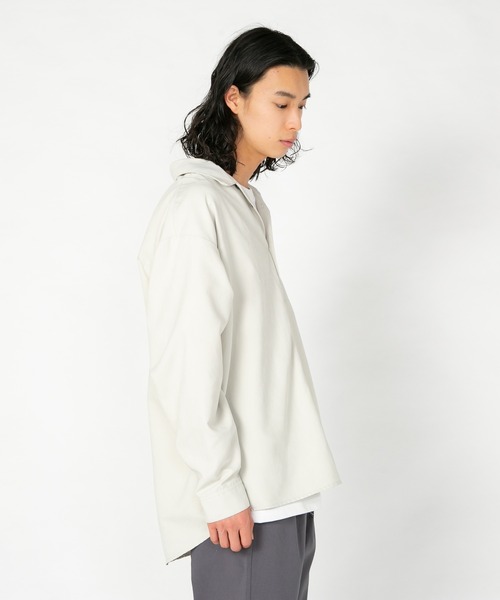 Blue Standard (ブルースタンダード)の「【BLUE STANDARD/ブルースタンダード】 フェイクスエード 無地 切り替えシャツ Tシャツ 2点セット(シャツ/ブラウス・メンズ・スミクロ/ダークブルー/ライトベージュ・MEDIUM/LARGE/X-LARGE)」の9枚目の写真