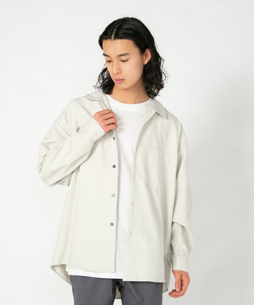 Blue Standard (ブルースタンダード)の「【BLUE STANDARD/ブルースタンダード】 フェイクスエード 無地 切り替えシャツ Tシャツ 2点セット(シャツ/ブラウス・メンズ・スミクロ/ダークブルー/ライトベージュ・MEDIUM/LARGE/X-LARGE)」の14枚目の写真