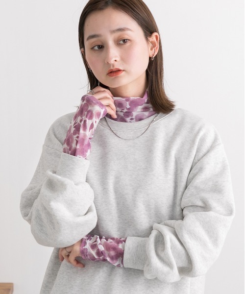 ad thie(アドティエ)の「フラワー・ハイネック シアートップス(Tシャツ/カットソー・レディース・イエロー/ピンク・FREE)」の6枚目の写真