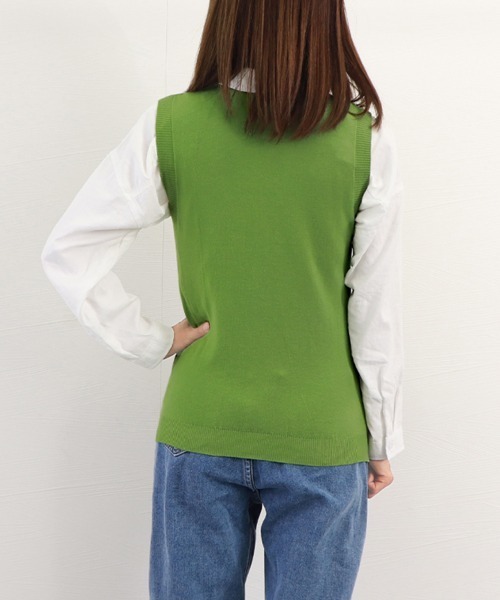 Miniministore(ミニミニストア)の「ハイネックニットタンクトップ 韓国風7色(ニット/セーター・レディース・ベージュ/ネイビー/モカ/グリーン/ピンク/ブラック/グレー・FREE)」の19枚目の写真
