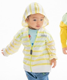 ボーダー長袖ジップアップパーカ