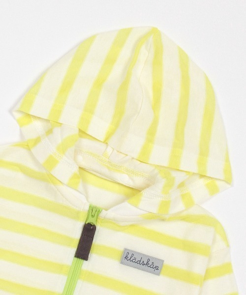 kladskap（クレードスコープ）の「ボーダー長袖ジップアップパーカ（パーカー・キッズ・ネイビー/イエロー・100cm/90cm/130cm/120cm/110cm/80ｃｍ）」の6枚目の写真