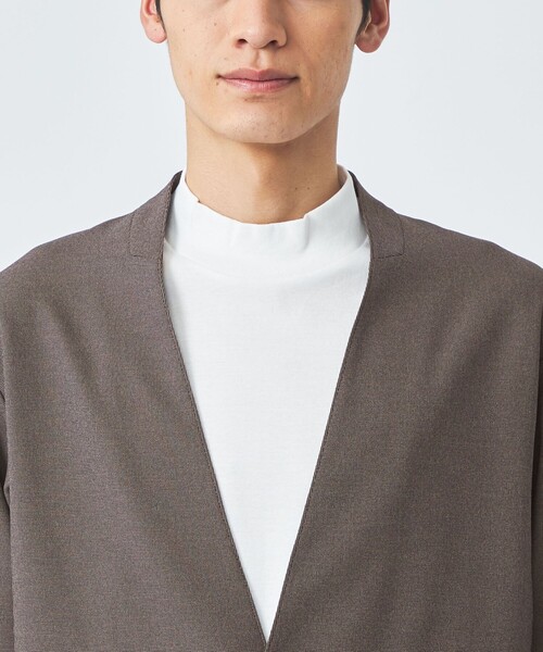 green label relaxing（グリーンレーベルリラクシング）の「A+ ピンチェック 1B ノーカラー ジャケット -ウォッシャブル・ストレッチ・防シワ-（ノーカラージャケット・メンズ・ブラウン/ネイビー・S/M/XL/L）」の10枚目の写真