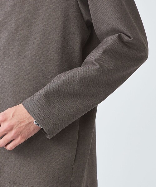 green label relaxing（グリーンレーベルリラクシング）の「A+ ピンチェック 1B ノーカラー ジャケット -ウォッシャブル・ストレッチ・防シワ-（ノーカラージャケット・メンズ・ブラウン/ネイビー・S/M/XL/L）」の11枚目の写真