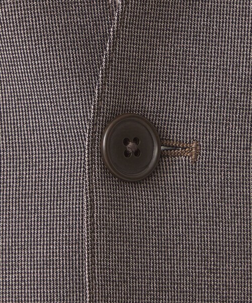 green label relaxing（グリーンレーベルリラクシング）の「A+ ピンチェック 1B ノーカラー ジャケット -ウォッシャブル・ストレッチ・防シワ-（ノーカラージャケット・メンズ・ブラウン/ネイビー・S/M/XL/L）」の15枚目の写真