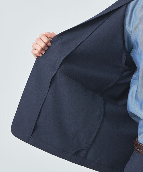 green label relaxing（グリーンレーベルリラクシング）の「A+ ピンチェック 1B ノーカラー ジャケット -ウォッシャブル・ストレッチ・防シワ-（ノーカラージャケット・メンズ・ブラウン/ネイビー・S/M/XL/L）」の16枚目の写真