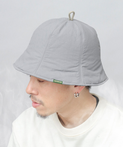 ReqHatter(レックハッター)の「シンサレート(Thinsulate)中綿入り ナイロン チューリップ型 サウナハット(ハット・メンズ・カーキ/オレンジ/グレー/ブルー/ブラック・FREE)」の3枚目の写真