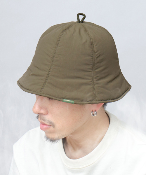 ReqHatter(レックハッター)の「シンサレート(Thinsulate)中綿入り ナイロン チューリップ型 サウナハット(ハット・メンズ・カーキ/オレンジ/グレー/ブルー/ブラック・FREE)」の4枚目の写真