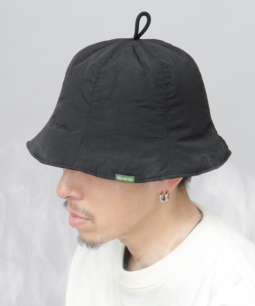 ReqHatter(レックハッター)の「シンサレート(Thinsulate)中綿入り ナイロン チューリップ型 サウナハット(ハット・メンズ・カーキ/オレンジ/グレー/ブルー/ブラック・FREE)」の2枚目の写真