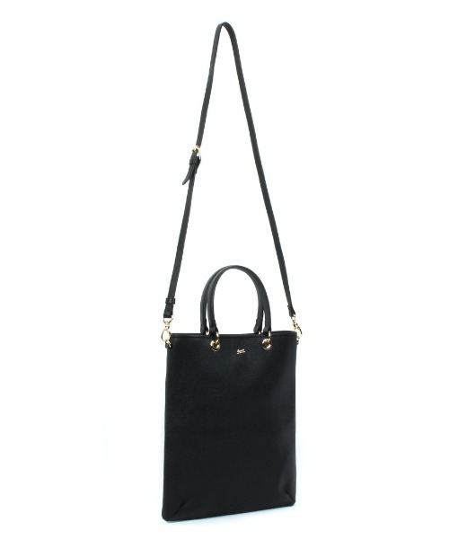 Beau're(ヴュレ)の「【BEAURE/ビュレ】カウレザー 薄マチ 2WAY A4トートバッグ(トートバッグ・レディース・ベージュ系/シルバー/ブラック・FREE)」の2枚目の写真