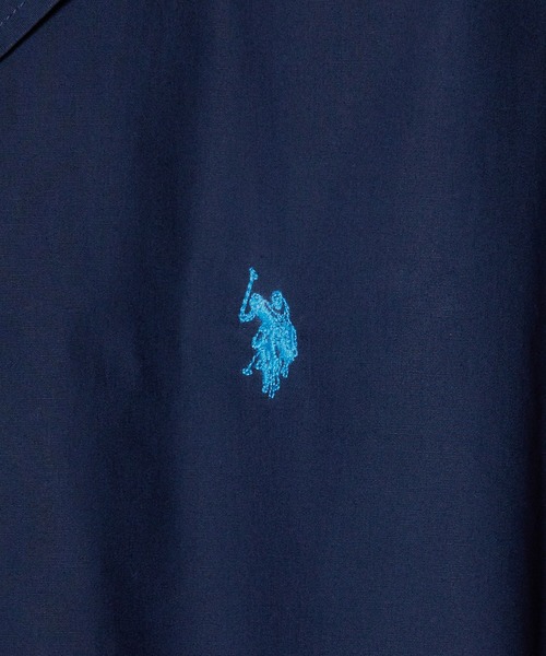 U.S. POLO ASSN.(ユーエスポロアッスン)の「U.S. POLO ASSN./ユーエスポロアッスン オープンカラーショートスリーブシャツ(シャツ/ブラウス・メンズ・ネイビー/インディゴブルー/ブラック×ホワイト/ブラック×ブルー・LL/S/M/L)」の7枚目の写真