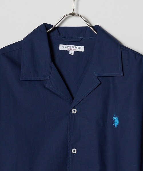U.S. POLO ASSN.(ユーエスポロアッスン)の「U.S. POLO ASSN./ユーエスポロアッスン オープンカラーショートスリーブシャツ(シャツ/ブラウス・メンズ・ネイビー/インディゴブルー/ブラック×ホワイト/ブラック×ブルー・LL/S/M/L)」の5枚目の写真
