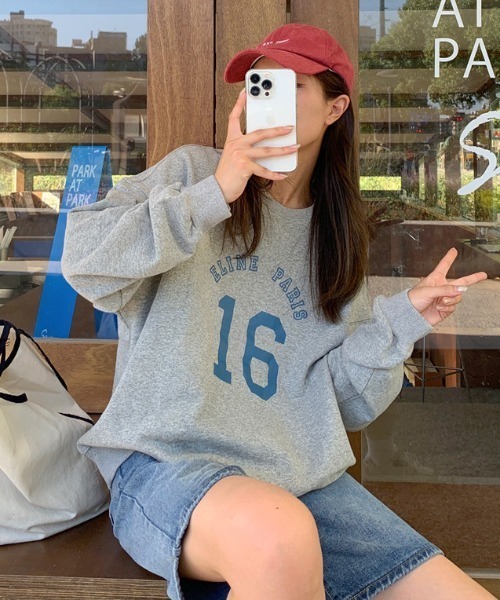 Per sist ence（パーシエンス）の「ナンバリングクルースウェット（スウェット・レディース・オートミール/ネイビー/ホワイト/グレー・FREE）」の18枚目の写真