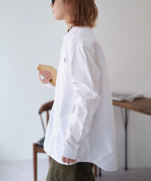 GEVACO（ゲバコ）の「【UNISEX】【GEVACO / ゲバコ】オックスショールカラープルオーバーシャツ長袖（シャツ/ブラウス・メンズ・ブラック/グリーン/ホワイト/チャコールグレー・LARGE/MEDIUM）」の7枚目の写真