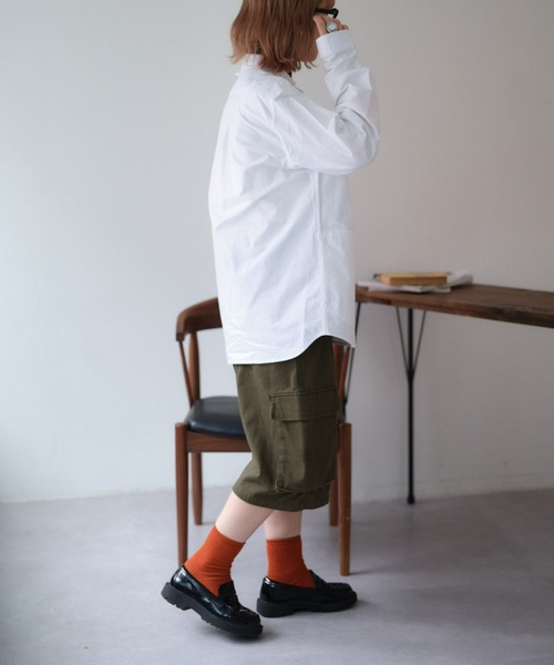 GEVACO（ゲバコ）の「【UNISEX】【GEVACO / ゲバコ】オックスショールカラープルオーバーシャツ長袖（シャツ/ブラウス・メンズ・ブラック/グリーン/ホワイト/チャコールグレー・LARGE/MEDIUM）」の11枚目の写真