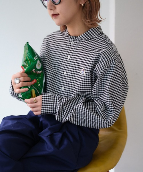 GEVACO（ゲバコ）の「【UNISEX】【GEVACO / ゲバコ】オックスショールカラープルオーバーシャツ長袖（シャツ/ブラウス・メンズ・ブラック/グリーン/ホワイト/チャコールグレー・LARGE/MEDIUM）」の13枚目の写真