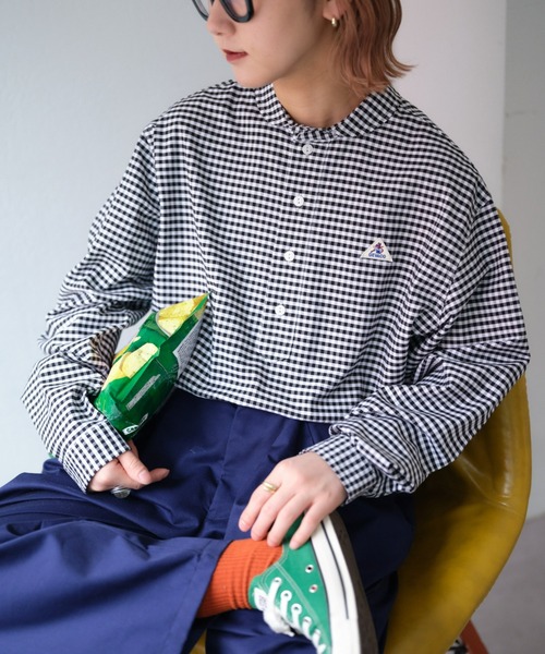 GEVACO（ゲバコ）の「【UNISEX】【GEVACO / ゲバコ】オックスショールカラープルオーバーシャツ長袖（シャツ/ブラウス・メンズ・ブラック/グリーン/ホワイト/チャコールグレー・LARGE/MEDIUM）」の14枚目の写真