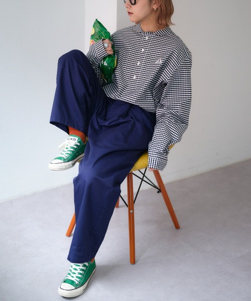 GEVACO（ゲバコ）の「【UNISEX】【GEVACO / ゲバコ】オックスショールカラープルオーバーシャツ長袖（シャツ/ブラウス・メンズ・ブラック/グリーン/ホワイト/チャコールグレー・LARGE/MEDIUM）」の18枚目の写真