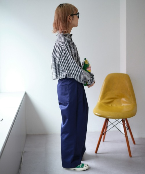 GEVACO（ゲバコ）の「【UNISEX】【GEVACO / ゲバコ】オックスショールカラープルオーバーシャツ長袖（シャツ/ブラウス・メンズ・ブラック/グリーン/ホワイト/チャコールグレー・LARGE/MEDIUM）」の21枚目の写真