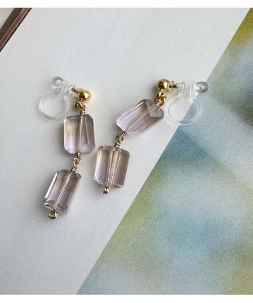 tone（トーン）の「【L.amiche】アメトリン×14kgfイヤリング（イヤリング・レディース・パープル・FREE）」の2枚目の写真