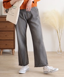 atONE ヴィンテージ風ポケット加工セミワイドパンツ