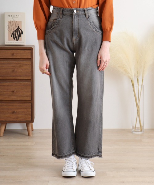 atONE（アットワン）の「atONE ヴィンテージ風ポケット加工セミワイドパンツ（デニムパンツ・レディース・ブルー/ライトブルー/グレー系その他5・LL/3L/4L/L/M）」の17枚目の写真