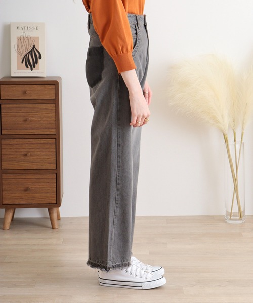 atONE（アットワン）の「atONE ヴィンテージ風ポケット加工セミワイドパンツ（デニムパンツ・レディース・ブルー/ライトブルー/グレー系その他5・LL/3L/4L/L/M）」の18枚目の写真