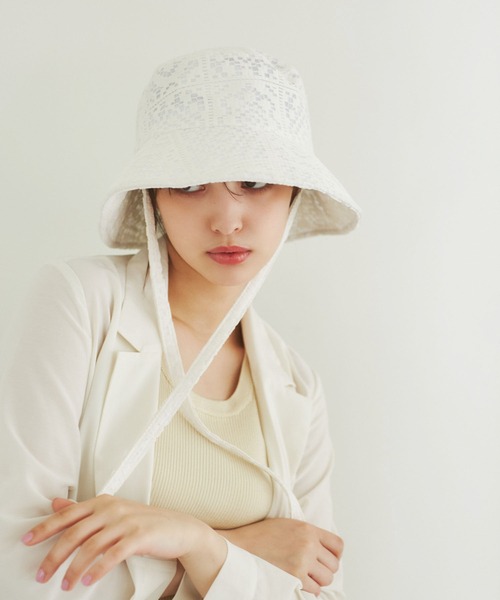 ROPE' PICNIC（ロペピクニック）の「ワイヤー入りレースハット（ハット・レディース・ブラック/キナリ・FREE）」の17枚目の写真