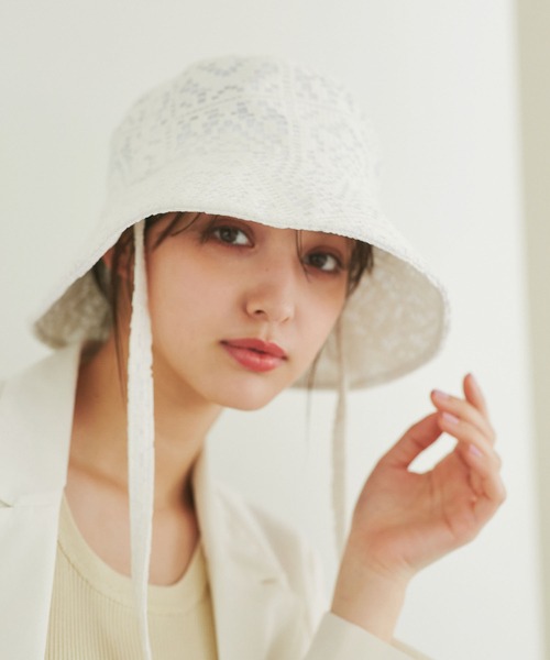 ROPE' PICNIC（ロペピクニック）の「ワイヤー入りレースハット（ハット・レディース・ブラック/キナリ・FREE）」の14枚目の写真