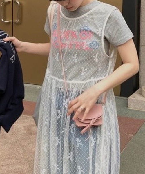 LYEON（リヨン）の「リボンチュールワンピース（ワンピース・レディース・オフホワイト・FREE）」の13枚目の写真