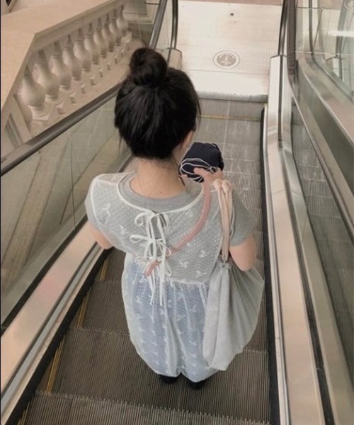 LYEON（リヨン）の「リボンチュールワンピース（ワンピース・レディース・オフホワイト・FREE）」の11枚目の写真