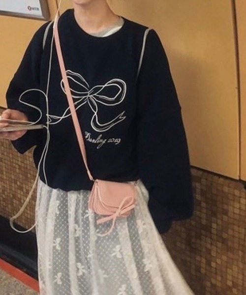 LYEON（リヨン）の「リボンチュールワンピース（ワンピース・レディース・オフホワイト・FREE）」の5枚目の写真