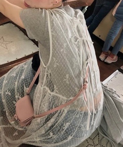 LYEON（リヨン）の「リボンチュールワンピース（ワンピース・レディース・オフホワイト・FREE）」の17枚目の写真