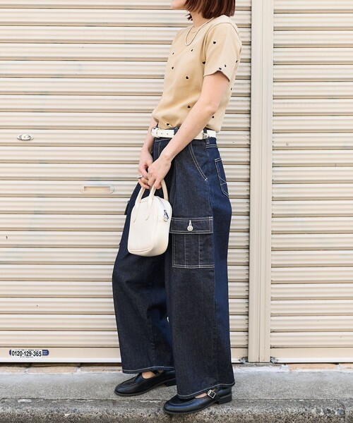 FREAK'S STORE(フリークスストア)の「【べストセラー】ミニハート刺繍 Tシャツ(Tシャツ/カットソー・レディース・ブラック/キャメル/オフホワイト・フリ-)」の21枚目の写真