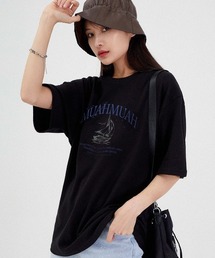 A'GEM/9 × .kom 『muah muah/ムーアムーア』 SUMMER BOAT GRAPHIC HALF T-SHIRT/サマーボート グラフィック Tシャツ