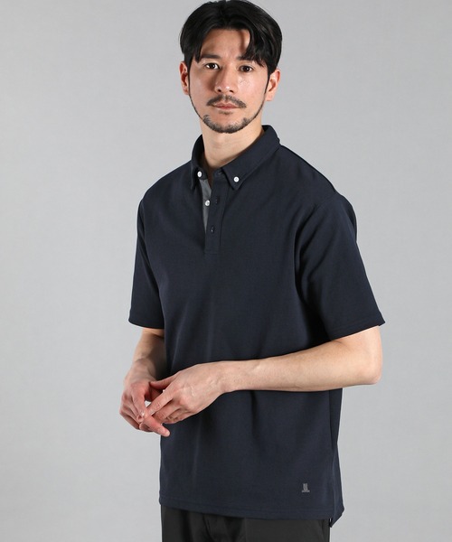 LANVIN en Bleu(ランバンオンブルー)の「【速乾性・防シワ】COOLFIBER 台衿付 スマートポロシャツ(ポロシャツ・メンズ・ブラック/ネイビー/ホワイト・46/52/50/48)」の8枚目の写真