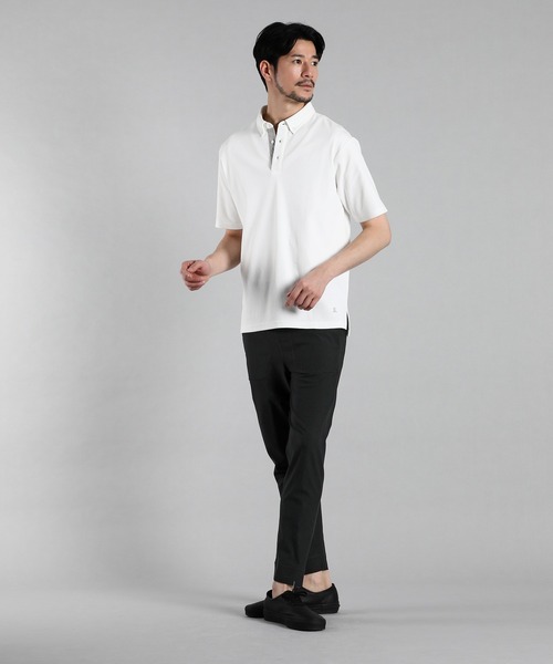 LANVIN en Bleu(ランバンオンブルー)の「【速乾性・防シワ】COOLFIBER 台衿付 スマートポロシャツ(ポロシャツ・メンズ・ブラック/ネイビー/ホワイト・46/52/50/48)」の5枚目の写真