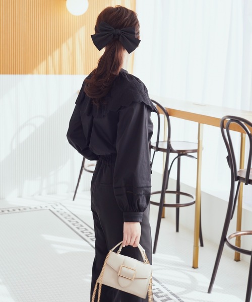 HALUHIROINE（ハルヒロイン）の「コットンレースカラーブラウス（シャツ/ブラウス・レディース・ブラック/オフホワイト・FREE）」の6枚目の写真