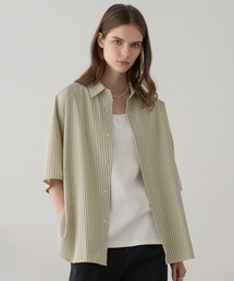 REGULAR COLLAR STRIPE SHIRT/レギュラーカラーストライプシャツ