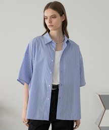 REGULAR COLLAR STRIPE SHIRT/レギュラーカラーストライプシャツ