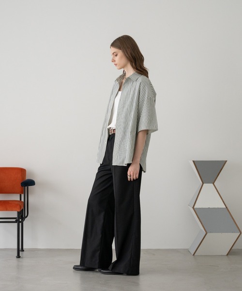 REGULAR COLLAR STRIPE SHIRT/レギュラーカラーストライプシャツ